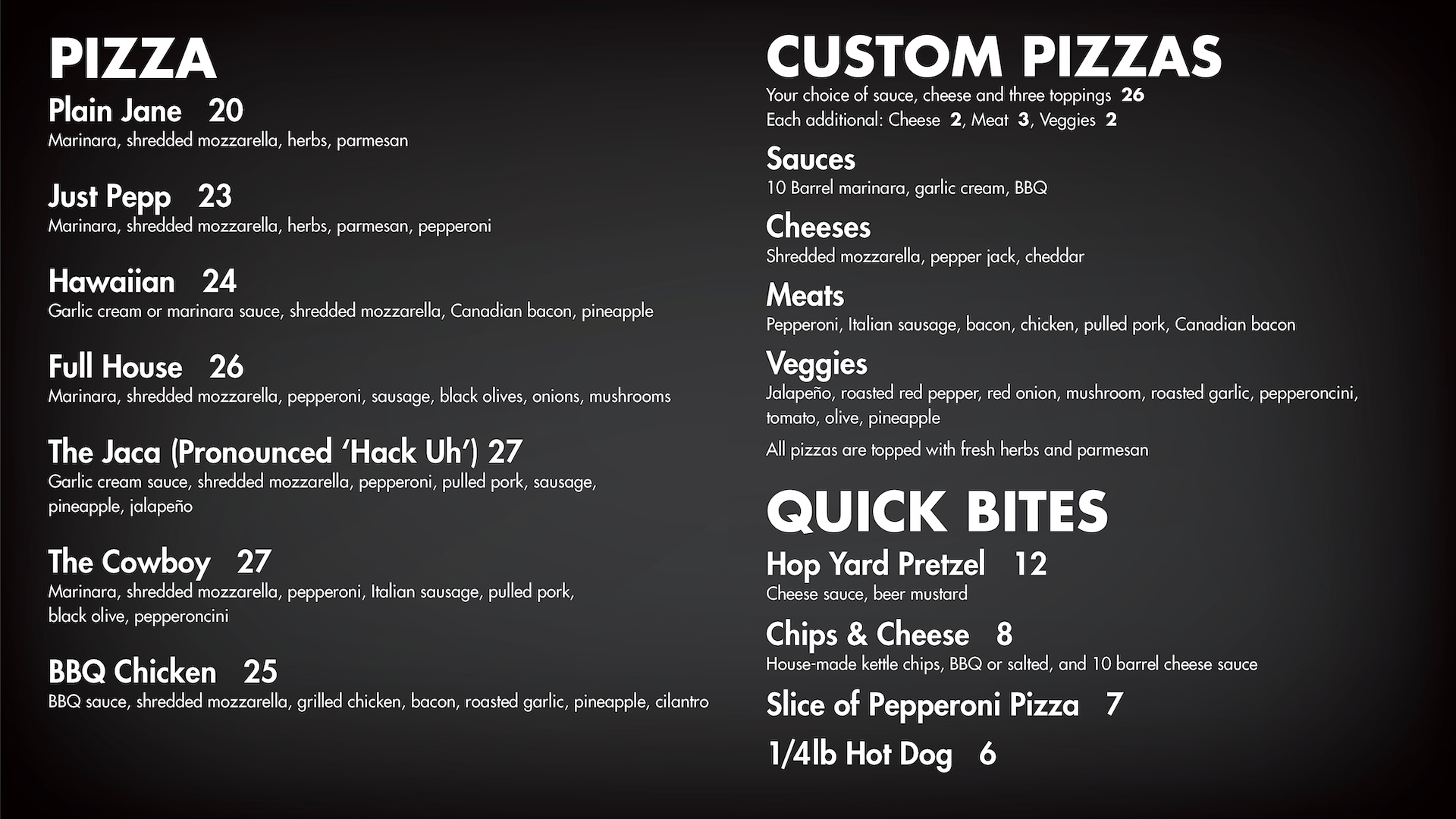 10 Barrel Pizza Menu 05-01-26 1920